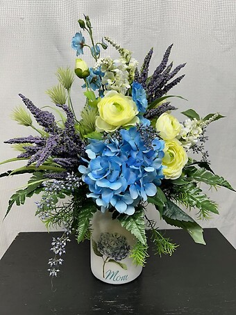 Silk Blue Hydrangea Arrangment