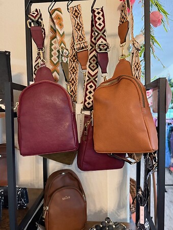Maroon Sling Backpack Purse