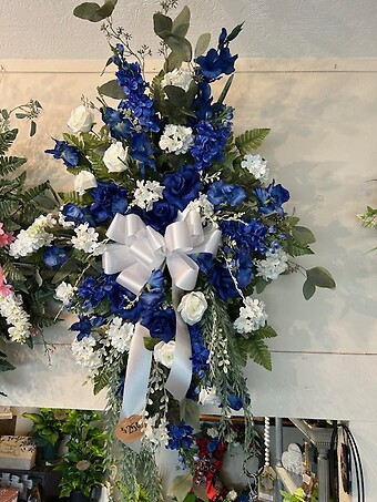 Blue Silk Standing Spray