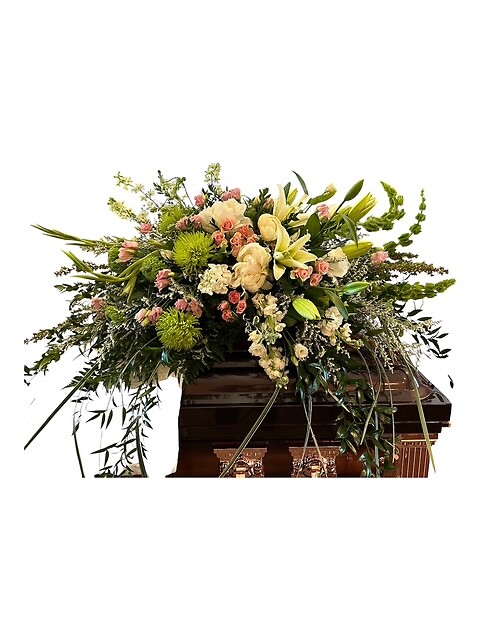 Softly Pink Casket Spray