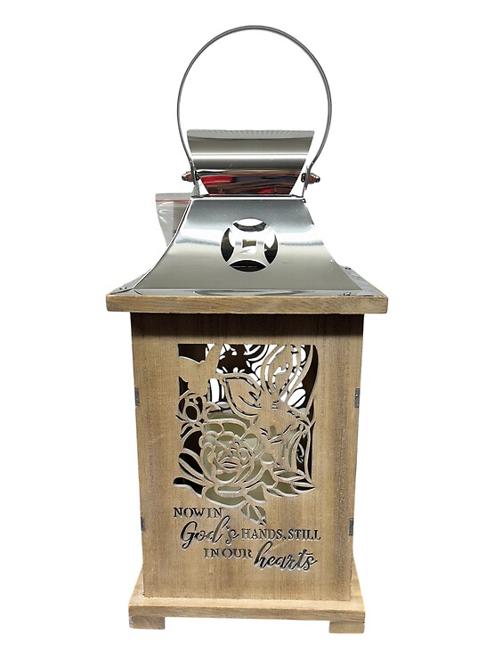 In Gods Hands Wooden Lantern