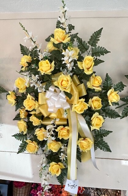 Yellow and White Silk Spray