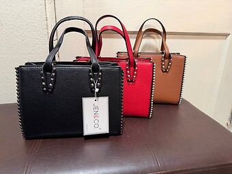 Brown Studded Box Purse