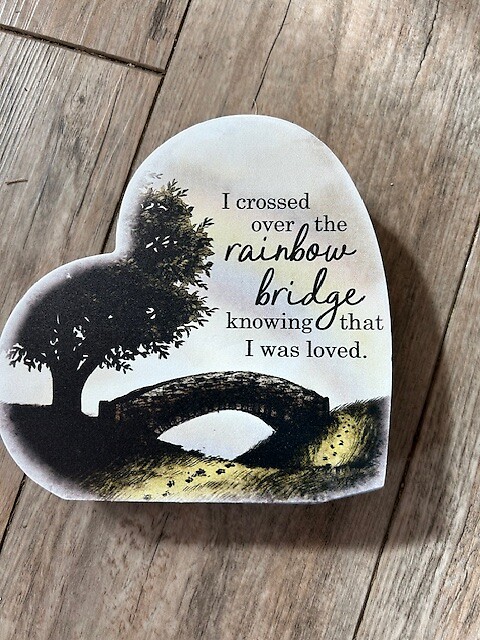 Rainbow Bridge Heart Plaque
