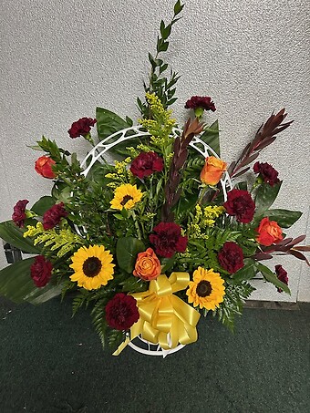 Yellow Sympathy Floor Basket
