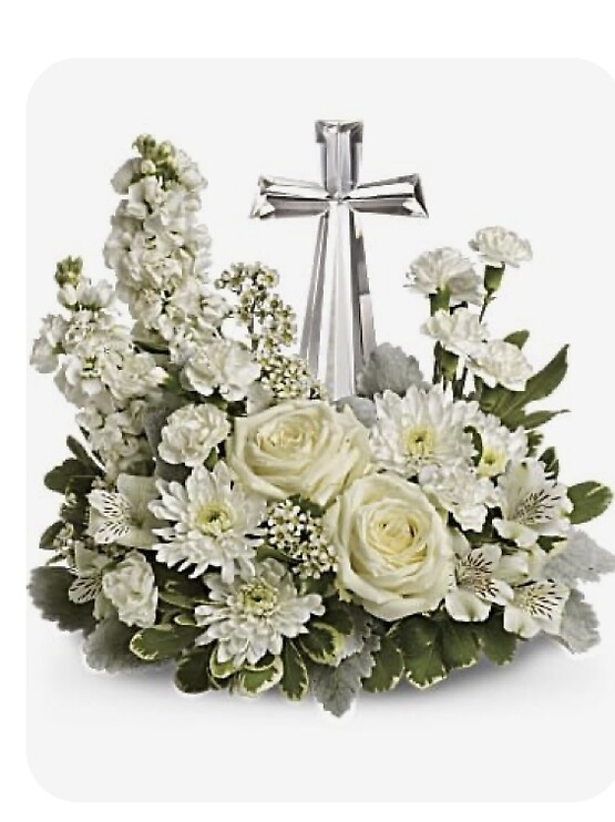 Sympathy Basket with Keepsake Cross