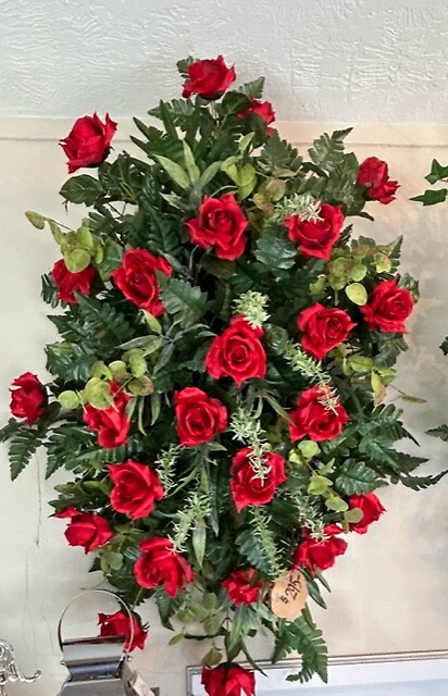 Red Rose Silk Standing Spray