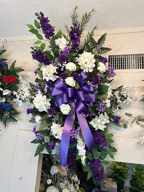 Purple Silk Standing Spray