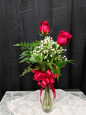 Double Bud Rose Vase