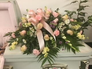 Softly Pink Casket Spray